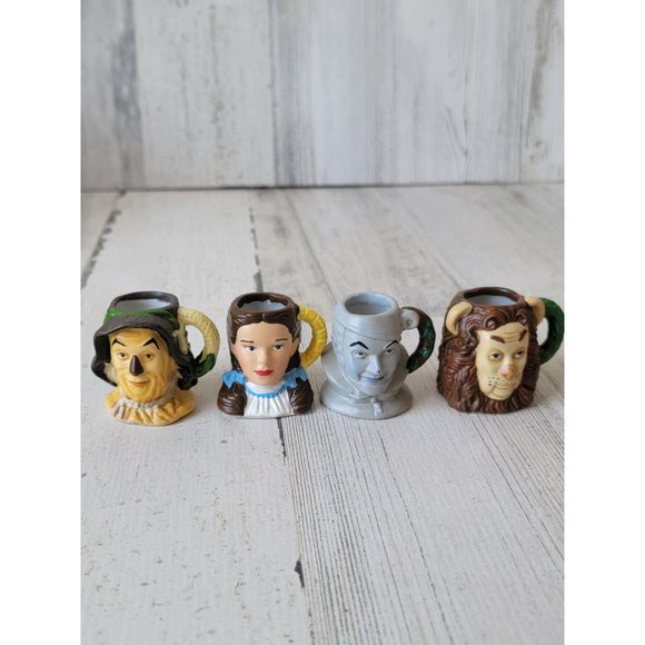 unbranded Other - Mini ceramic Wizard of Oz mug shot glass set Dorothy scarecrow lion tinman
